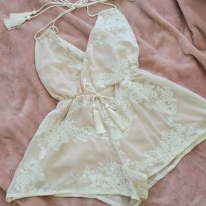 Lacy halter romper